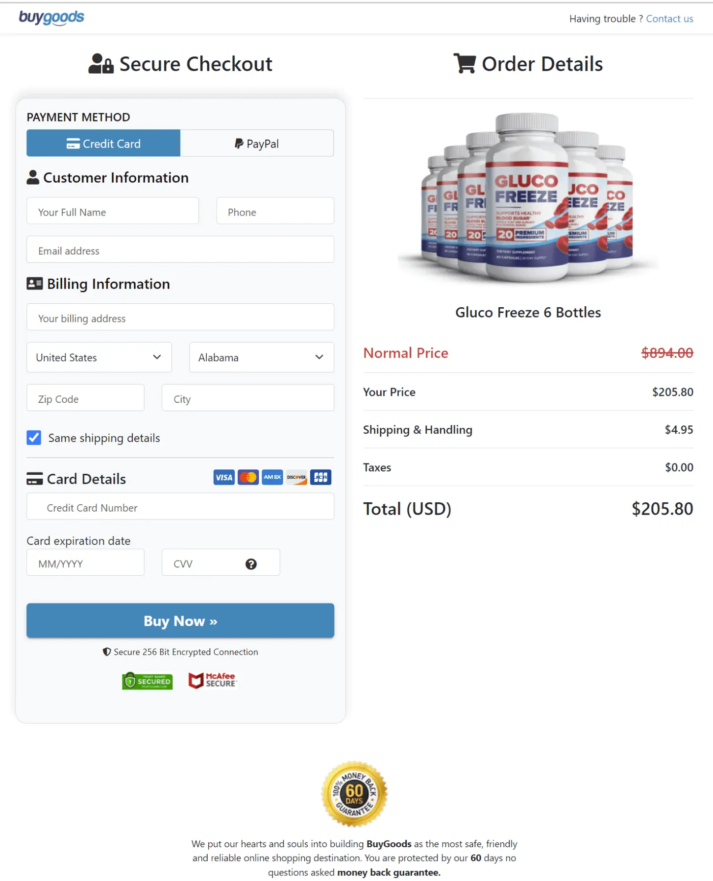 Glucofreeze Order Form